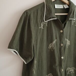 Vintage Lemongrass Embroidered top